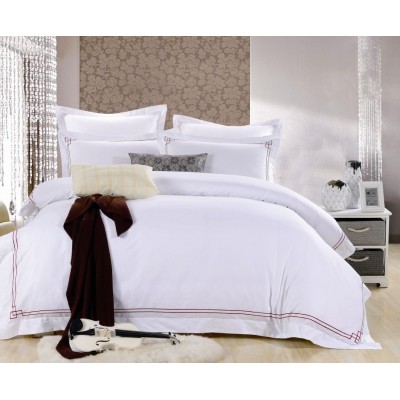 Сатиновое постельное белье с вышивкой Famille ES-18 2 спальное