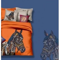Комплект постельного белья из сатина Softtex "Лошадка" двуспальный