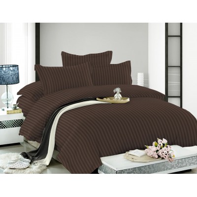 Однотонное поуторное постельное белье из сатина Butterfly Шоколад