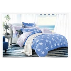 Комплект постельного белья из сатина Soft-tex "Морские звезды" евро