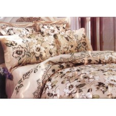 Комплект постельного белья из сатина с вышивкой и отделкой гобеленом Valtery 110-58 двуспальный