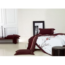 Комплект постельного белья из стаина с вышивкой Famille ES-05 полуторный